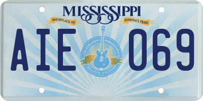 MS license plate AIE069