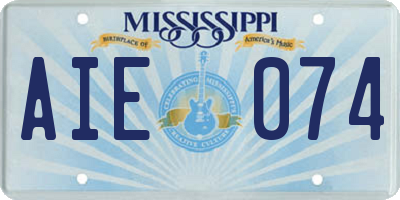 MS license plate AIE074