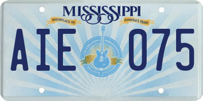 MS license plate AIE075