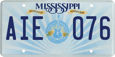 MS license plate AIE076