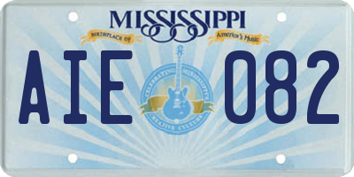 MS license plate AIE082