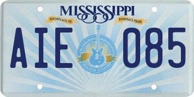 MS license plate AIE085