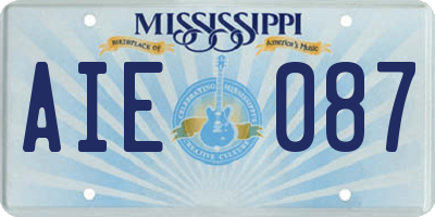 MS license plate AIE087
