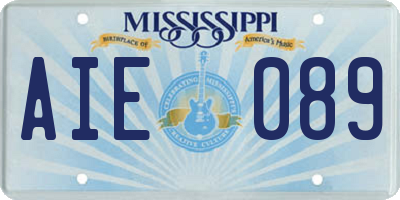 MS license plate AIE089