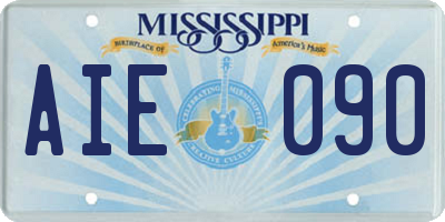 MS license plate AIE090