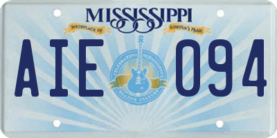 MS license plate AIE094