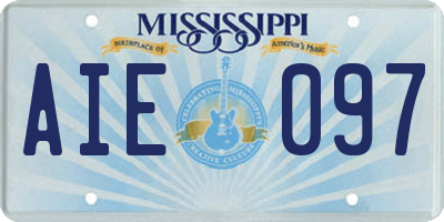 MS license plate AIE097