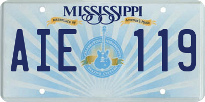 MS license plate AIE119