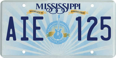 MS license plate AIE125