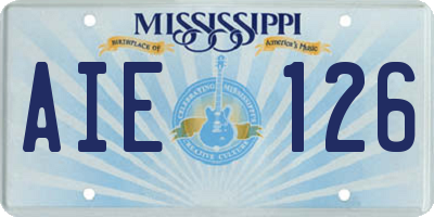 MS license plate AIE126