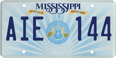 MS license plate AIE144