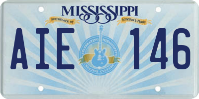 MS license plate AIE146