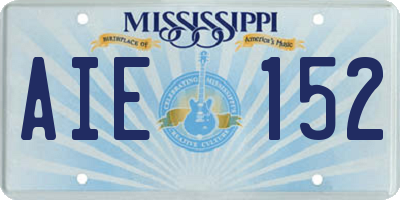 MS license plate AIE152