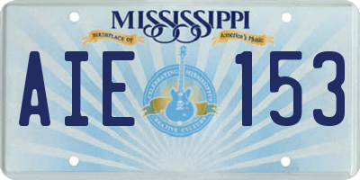 MS license plate AIE153