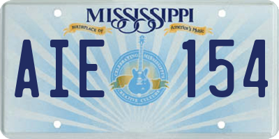 MS license plate AIE154