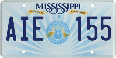 MS license plate AIE155
