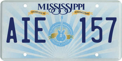 MS license plate AIE157