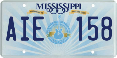 MS license plate AIE158