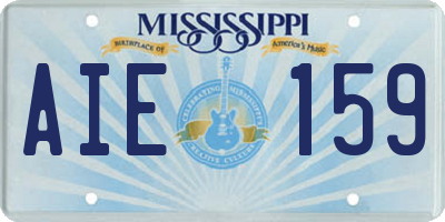 MS license plate AIE159