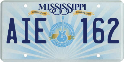 MS license plate AIE162