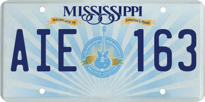 MS license plate AIE163