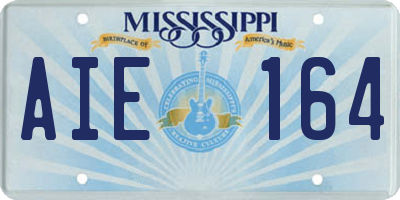 MS license plate AIE164