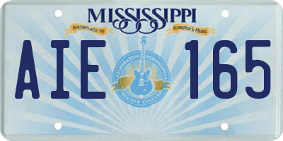MS license plate AIE165