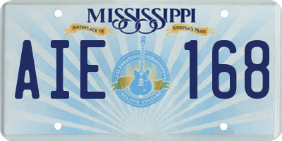 MS license plate AIE168