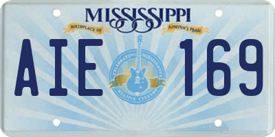 MS license plate AIE169
