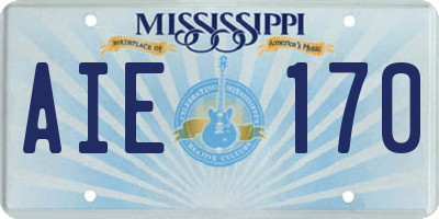 MS license plate AIE170