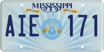 MS license plate AIE171