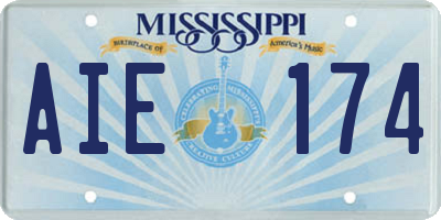MS license plate AIE174