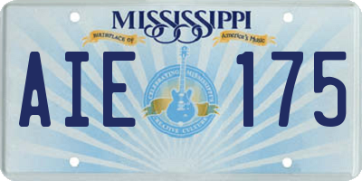 MS license plate AIE175