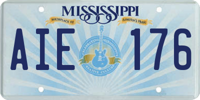 MS license plate AIE176