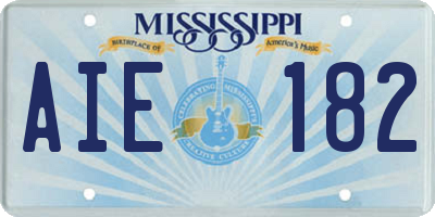 MS license plate AIE182