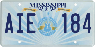 MS license plate AIE184