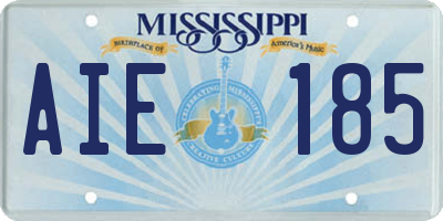 MS license plate AIE185