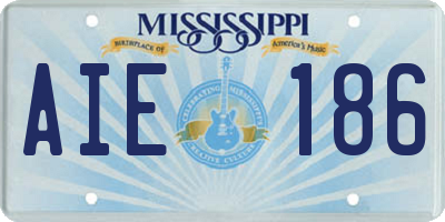 MS license plate AIE186