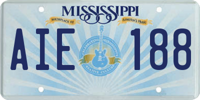 MS license plate AIE188