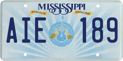 MS license plate AIE189
