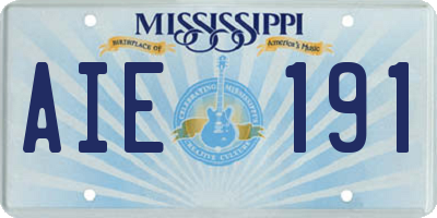 MS license plate AIE191