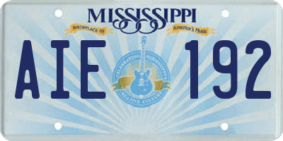 MS license plate AIE192