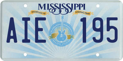 MS license plate AIE195