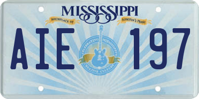 MS license plate AIE197