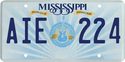 MS license plate AIE224