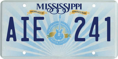MS license plate AIE241