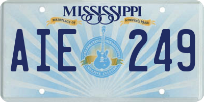 MS license plate AIE249