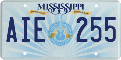 MS license plate AIE255