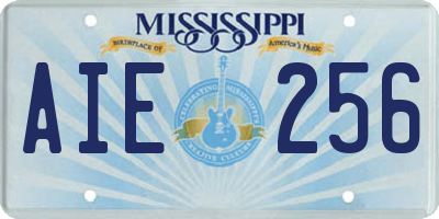 MS license plate AIE256