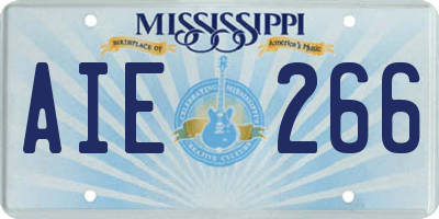 MS license plate AIE266